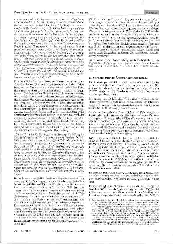 Vorschauseite 4: Novellierung der Kirchlichen Arbeitsgerichtsordnung (KAGO) im Bereich der Deutschen Bischofskonferenz