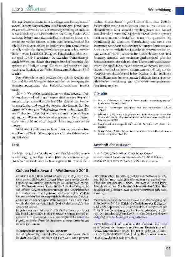Vorschauseite 3: Optimierung der ärztlichen Weiterbildung