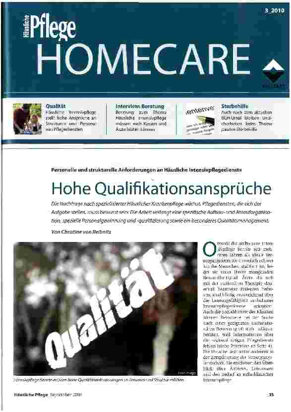 Vorschauseite 1: Homecare Hohe Qualifikationsansprüche