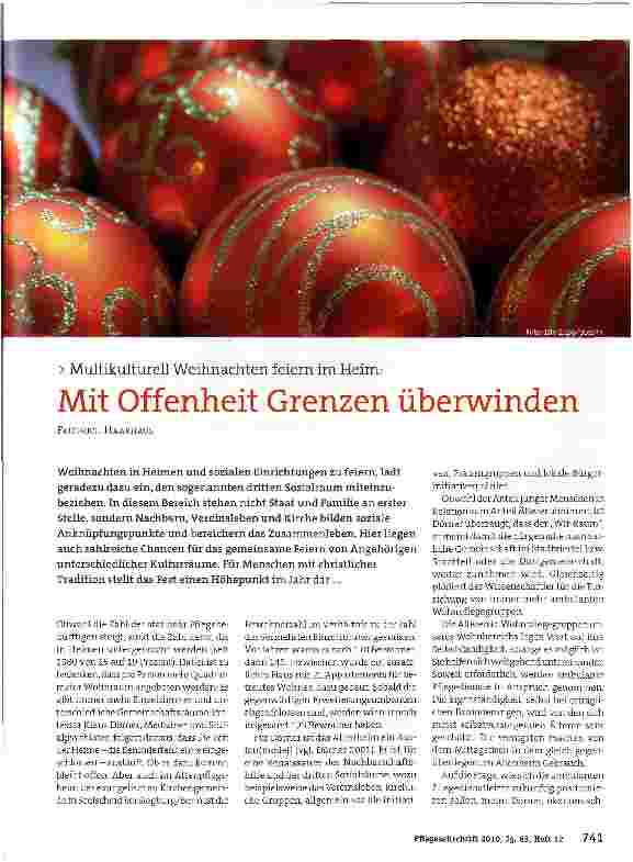 Vorschauseite 1: Multikulturell Weihnachten feiern im Heim:Mit Offenheit Grenzen überwinden