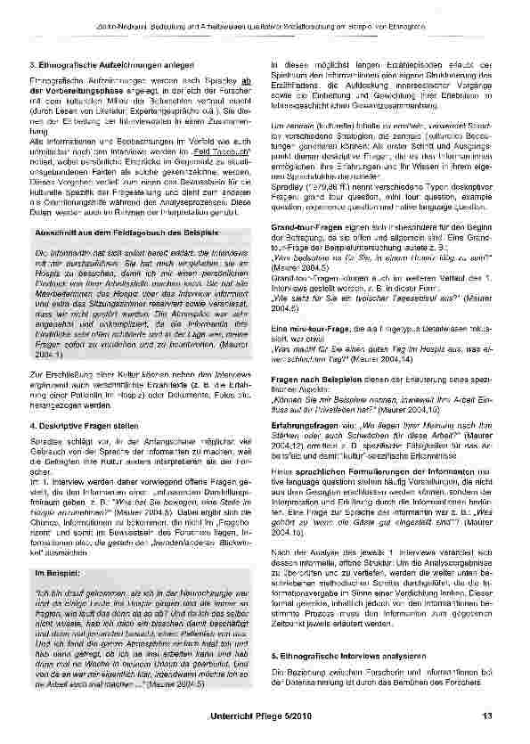 Vorschauseite 4: Bedeutung und Arbeitsweisen qualitativer Sozialforschung in der Pflege - am Beispiel von Ethnografie