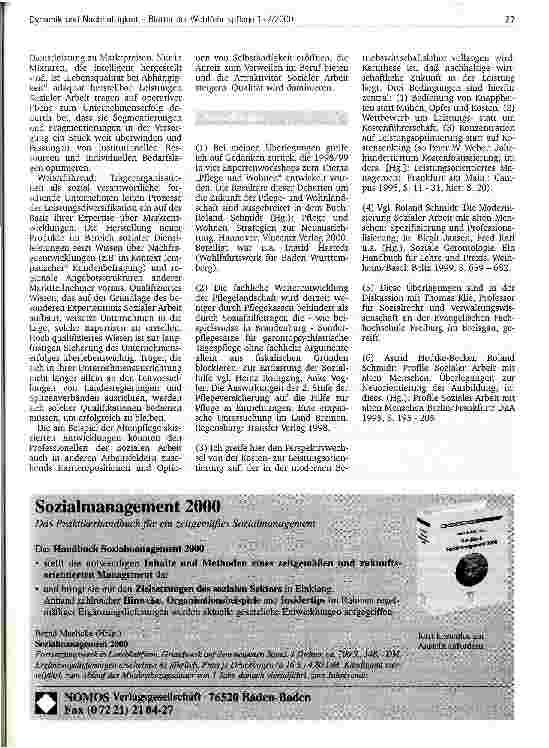 Vorschauseite 4: Perspektiven der sich wandelnden Pflegelandschaft Konsequenzen für Soziale Arbeit in einem wettbewerbsnahen Feld