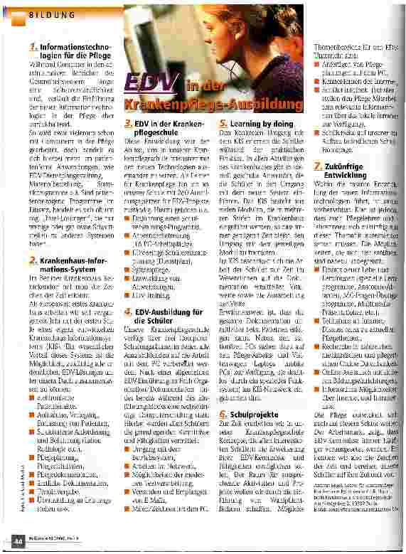 Vorschauseite 1: EDV in der Krankenpflege-Ausbildung