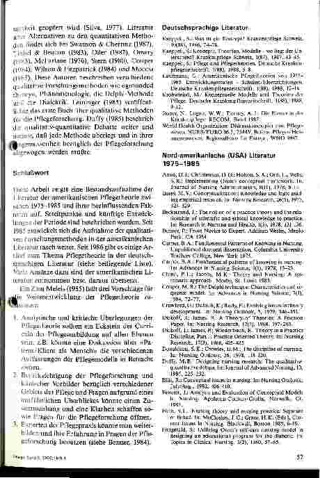Vorschauseite 4: Bestandsaufnahme: Literatur zur Pflegetheorie nord-amerikanisch (USA) 1975-1985; deutschsprachig seit 1986