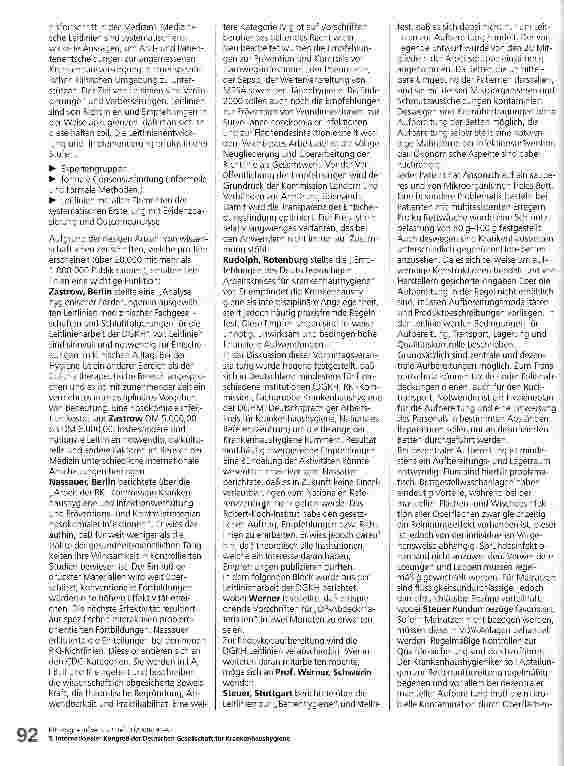 Vorschauseite 2: Bericht über den 5. Internationalen Kongreß der Deutschen Gesellschaft für Krankenhaushygiene