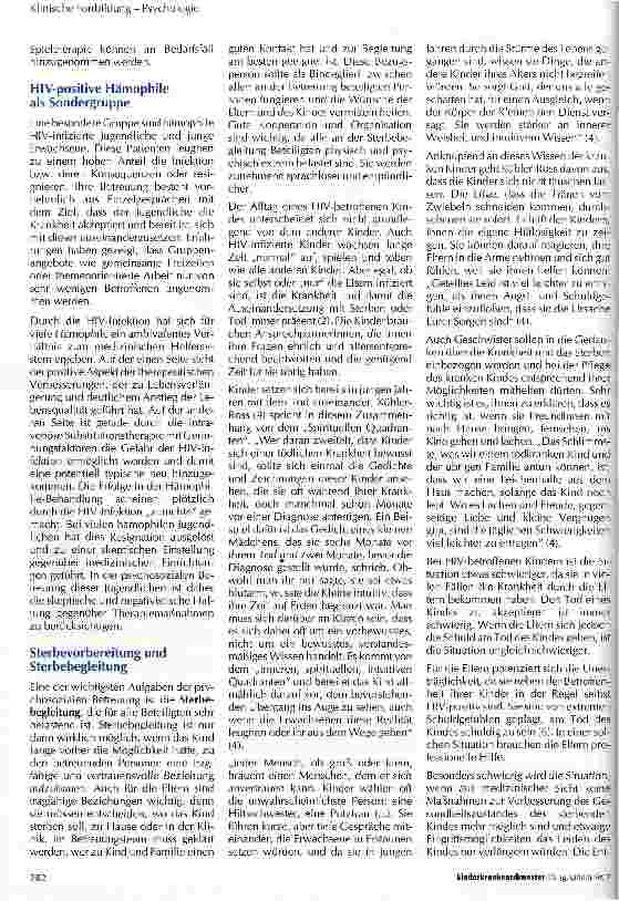 Vorschauseite 2: Die psychosoziale Betreuung von HIV-positiven Kindern in der Kinderklinik Klin. Fortbildung - Psychologie