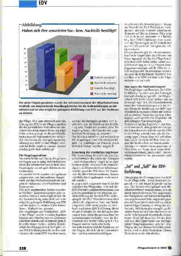 Vorschauseite 2: Die Motivation der MitarbeiterInnen ist Garant für das Gelingen Einführungsprozess von EDV in der Pflege