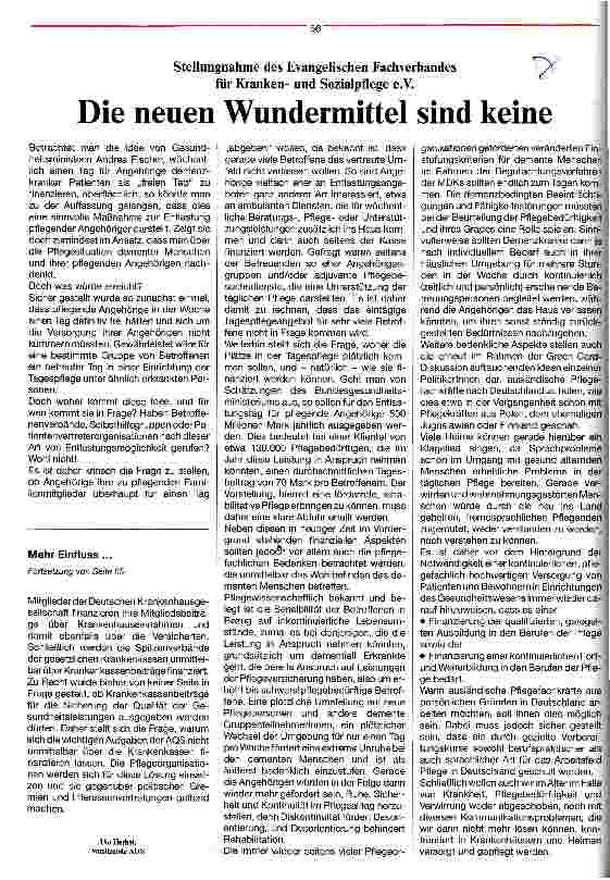 Vorschauseite 1: Für eine generalistische Ausbildung Gemeinsame Stellungnahme von ADS, BA, BALH und DBfK