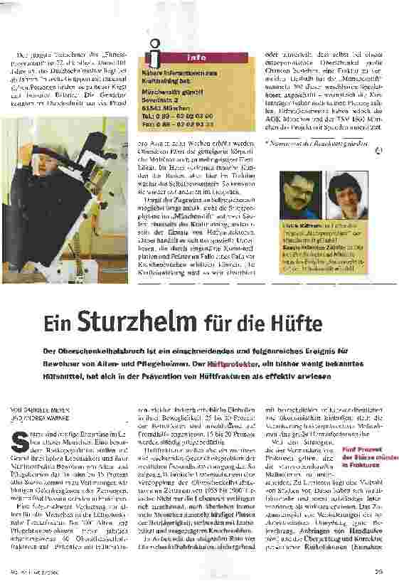 Vorschauseite 1: Ein Sturzhelm für die Hüfte