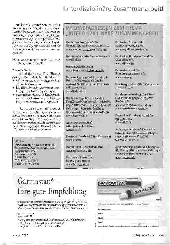 Vorschauseite 2: ZUSAMMENARBEIT IST MÖGLICH!DER AKF-ARBEITSKREIS FRAUENGESUNDHEIT IN MEDIZIN, PSYCHOTHERAPIE UND GESELLSCHAFT E.V.