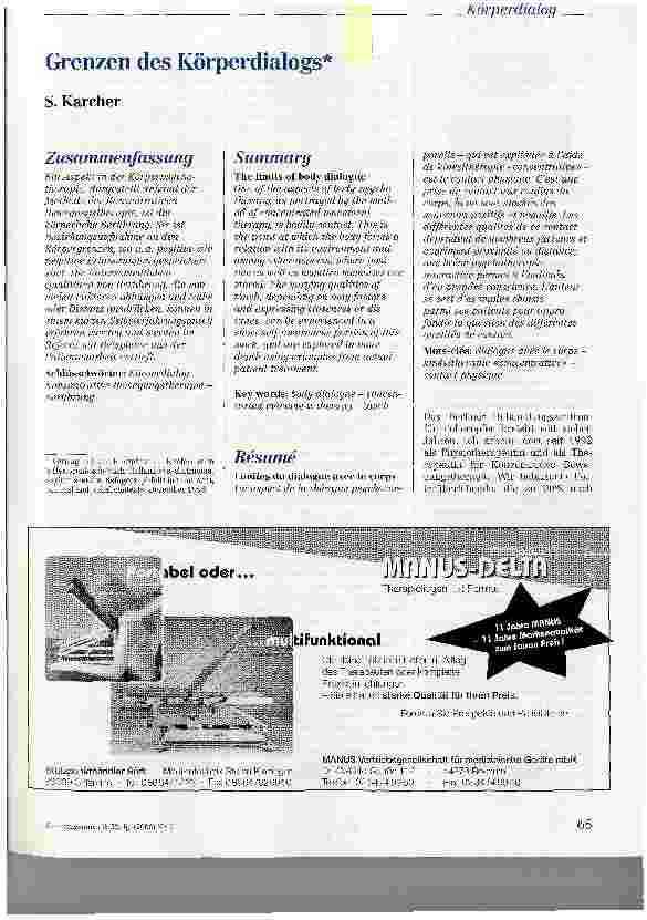 Vorschauseite 1: Grenzen des Körperdialogs