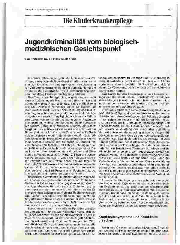 Vorschauseite 1: Jugendkriminalität vom biologisch-medizinischen Gesichtspunkt