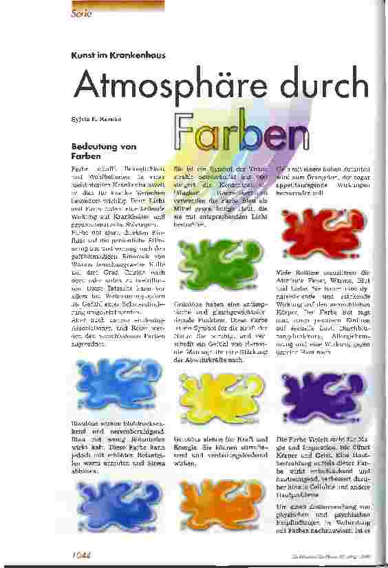 Vorschauseite 1: Atmosphäre durch Farben Kunst im Krankenhaus