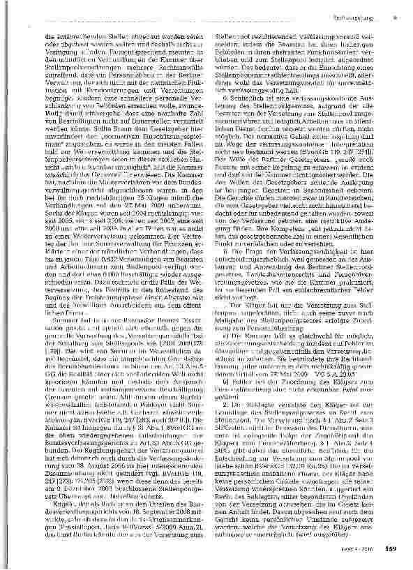 Vorschauseite 4: Verfassungsmäßigkeit von Stellenpools