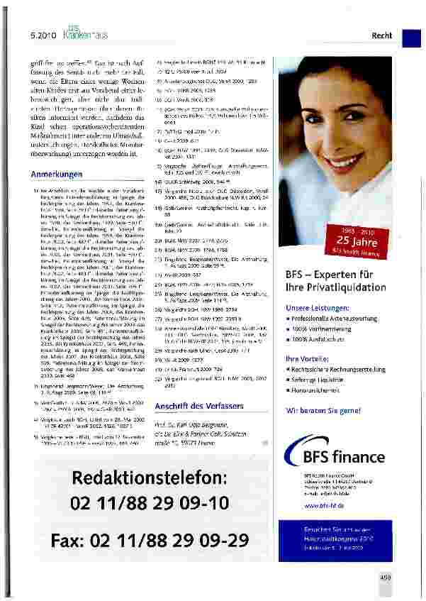 Vorschauseite 5: Patientenaufklärung im Spiegel der Rechtsprechung des Jahres 20091