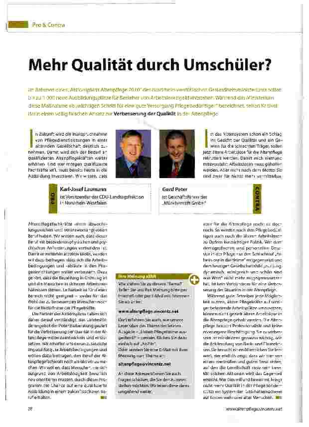 Vorschauseite 1: Mehr Qualität durch Umschüler?