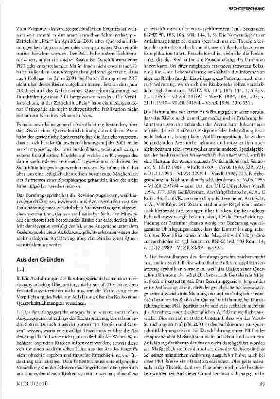 Vorschauseite 3: Die Anforderungen an das Vorliegen eines nicht aufklärungspflichtigen theoretischen Risikos