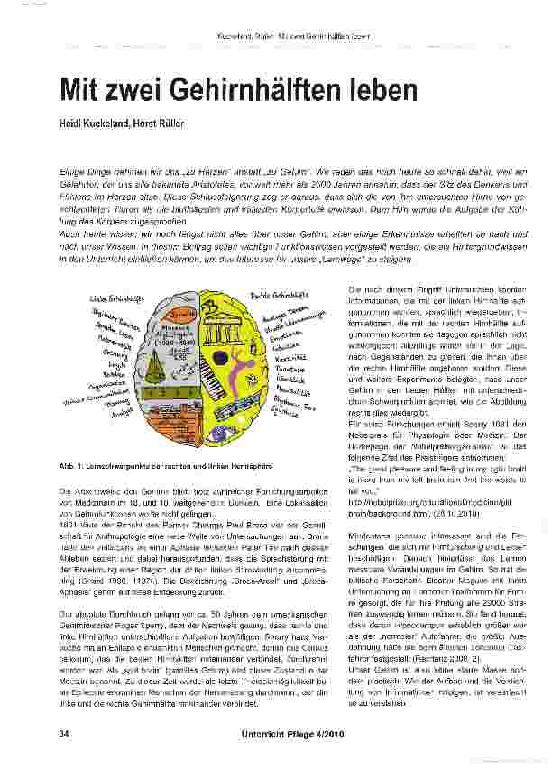 Vorschauseite 1: Mit zwei Gehirnhälften leben
