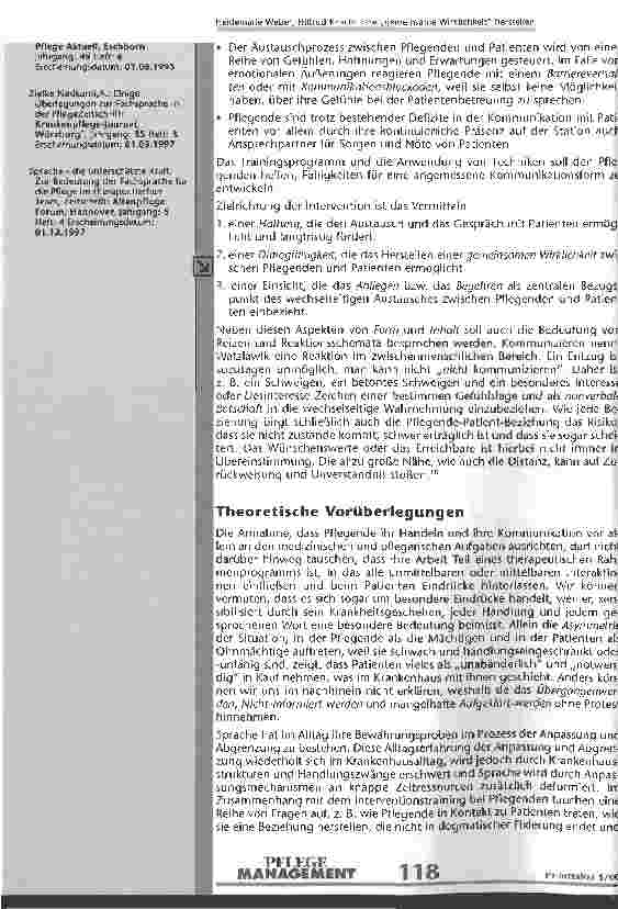 Vorschauseite 4: Eine gemeinsame Wirklichkeit herstellen Das Drei-Funktionen-Modell zur Unterstützung der kommunikativen Kompetenz von Pflegenden