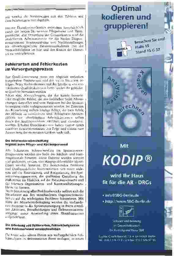 Vorschauseite 3: Prozessoptimierung in der Speisenversorgung bringt erhebliche Einsparpotenziale Fehleranalysen durch eine Studie decken unwirtschaftliche Leistungsprozesse auf