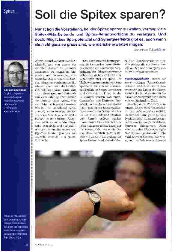 Vorschauseite 1: Soll die Spitex sparen?