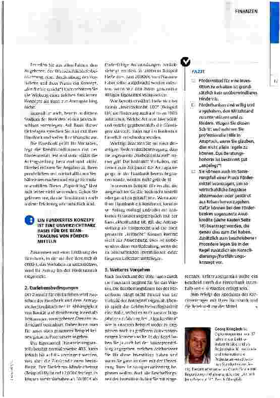 Vorschauseite 3: Kreditklemme? Fördermittel für Praxisinhaber