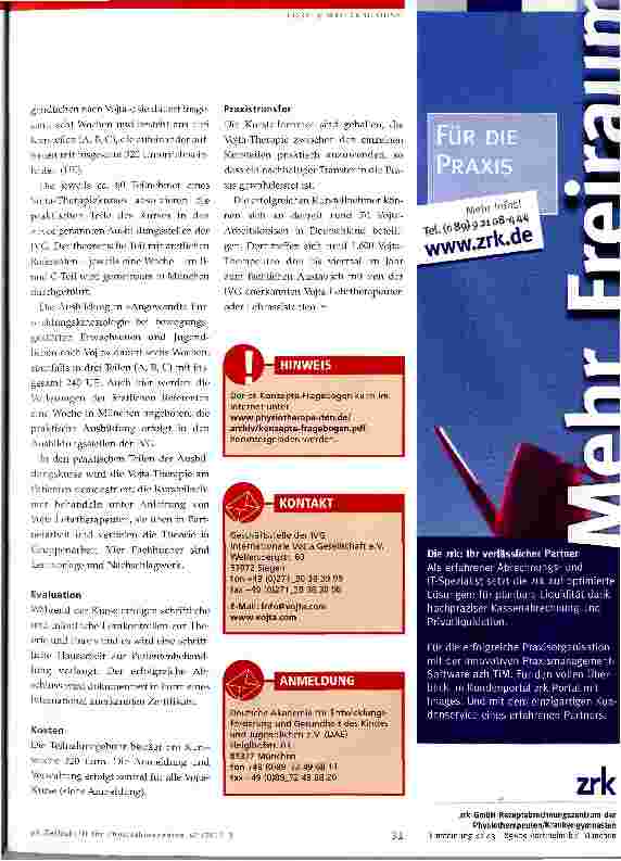 Vorschauseite 3: Die Vojta-Therapie
