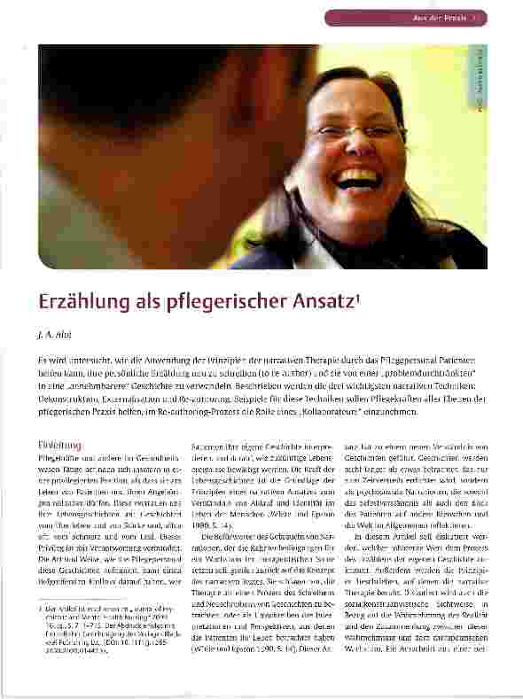 Vorschauseite 1: Erzählung als pflegerischer Ansatz