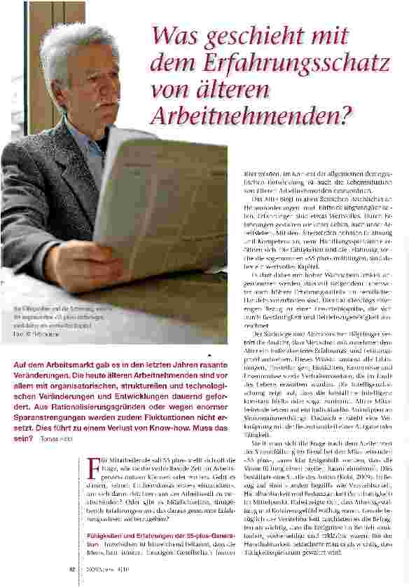 Vorschauseite 1: Was geschieht mit dem Erfahrungsschatz von älteren Arbeitnehmenden?