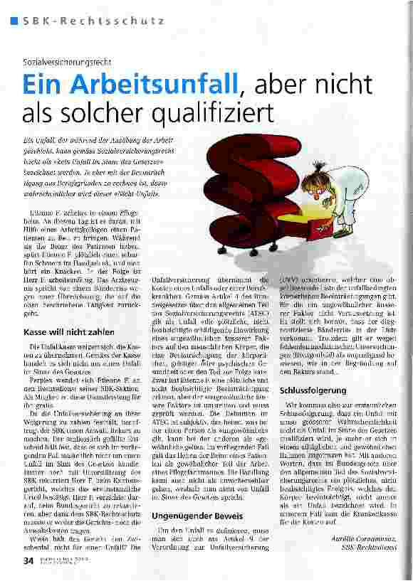 Vorschauseite 1: Ein Arbeitsunfall, aber nicht als solcher qualifiziert