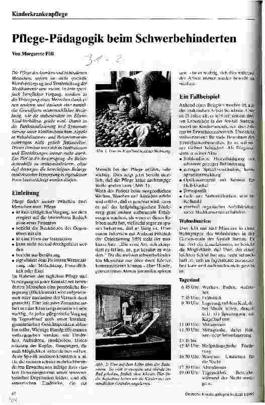 Vorschauseite 1: Pflege-Pädagogik beim Schwerbehinderten