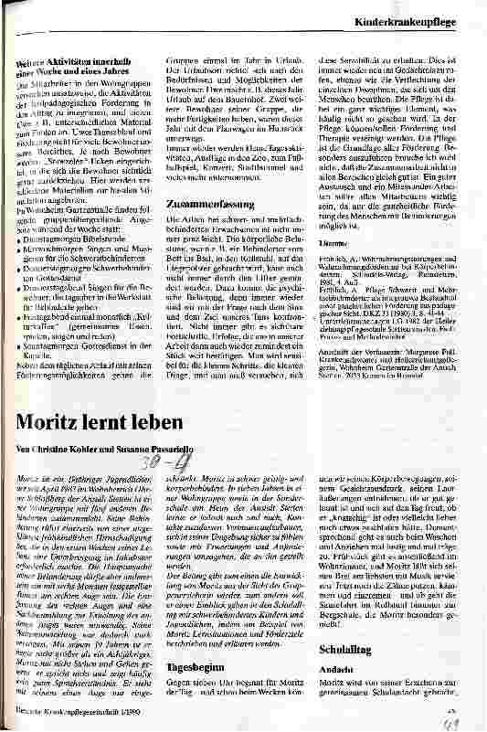 Vorschauseite 4: Pflege-Pädagogik beim Schwerbehinderten