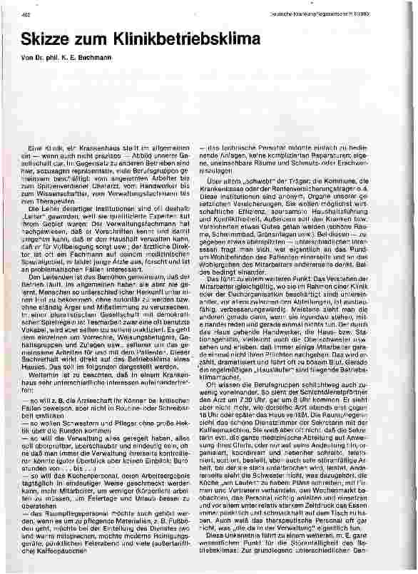 Vorschauseite 1: Skizze zum Klinikklima