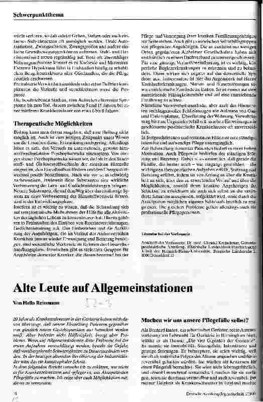 Vorschauseite 1: Alte Leute auf Allgemeinstationen
