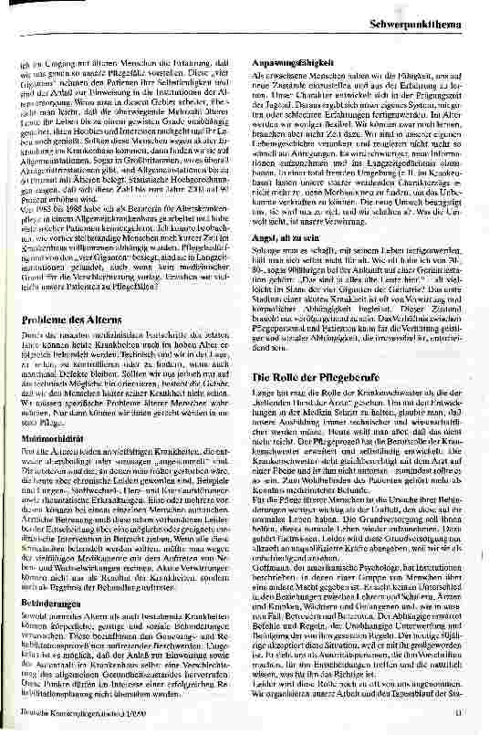 Vorschauseite 2: Alte Leute auf Allgemeinstationen