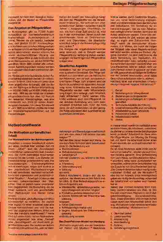 Vorschauseite 2: Der Pflegenotstand an Krankenhäusern Eine Untersuchung aus motivationstheoretischer Sicht