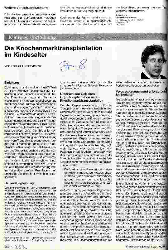 Vorschauseite 1: Die Knochenmarktransplantation im Kindesalter