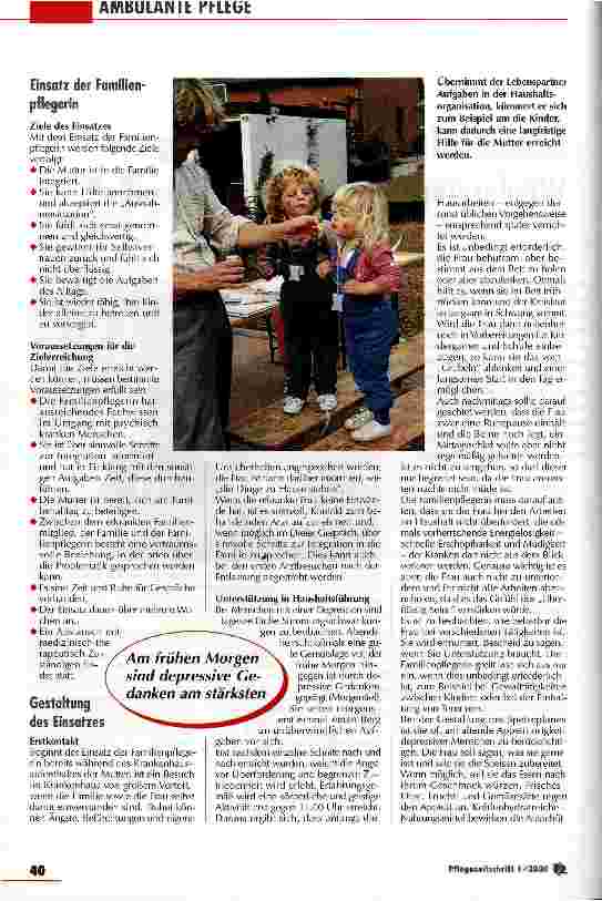 Vorschauseite 2: Einsatzauftrag Unterstützung zur Wiedereingliederung in die Familie