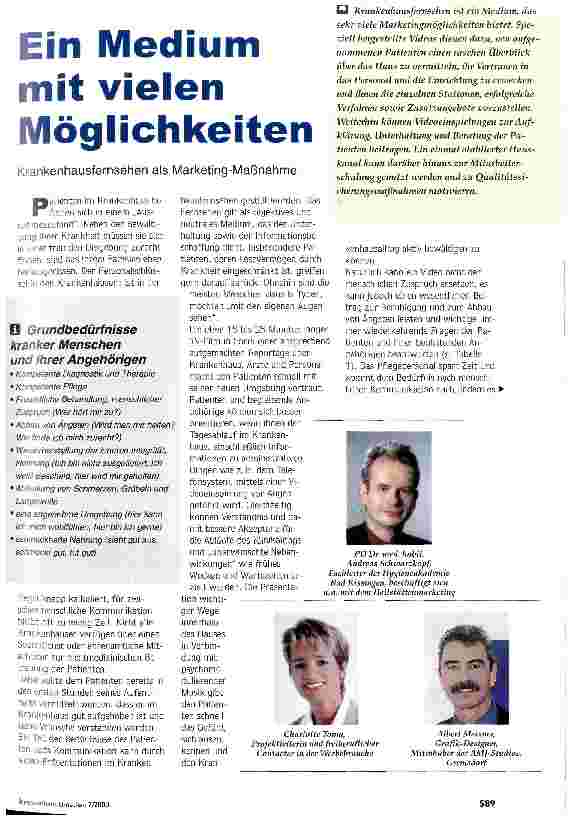 Vorschauseite 1: Ein Medium mit vielen Möglichkeiten Krankenhausfernsehen als Marketing-Maßnahme