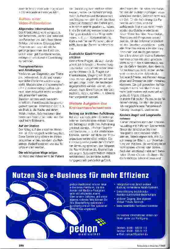 Vorschauseite 2: Ein Medium mit vielen Möglichkeiten Krankenhausfernsehen als Marketing-Maßnahme