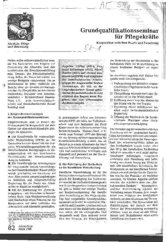 Vorschauseite 1: Grundqualifikationsseminar für Pflegekräfte