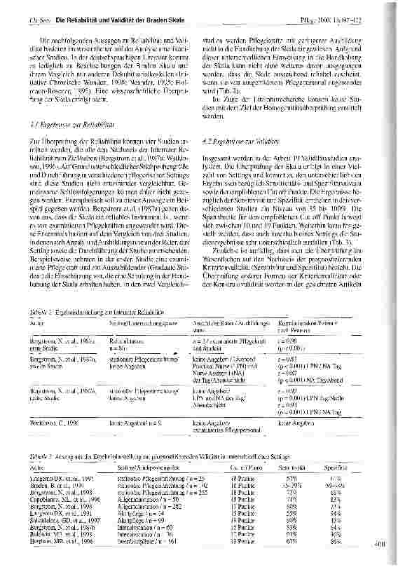 Vorschauseite 4: Die Reliabilität und Validität der Braden Skala zur Einschätzung des Druckgeschwürrisikos