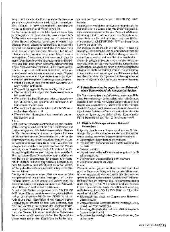 Vorschauseite 3: Medizinische Netzwerke -Teil 4: Anforderungen der DIN EN 60601-1 3rd