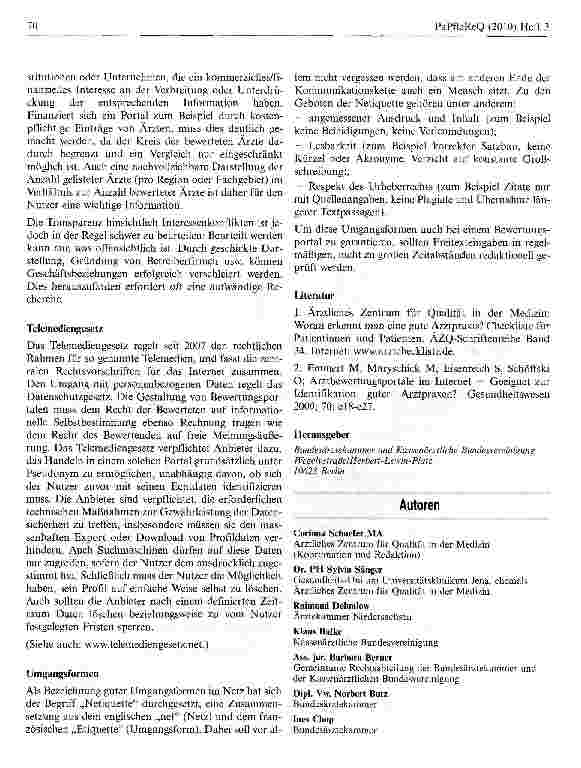 Vorschauseite 4: Gute Praxis Arzt und Klinikbewertungsportale1