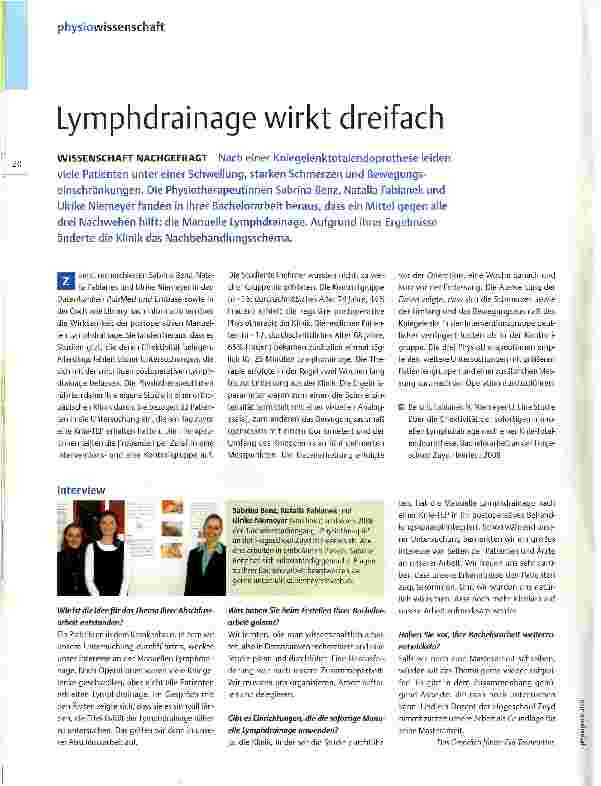 Vorschauseite 1: Lymphdrainage wirkt dreifach