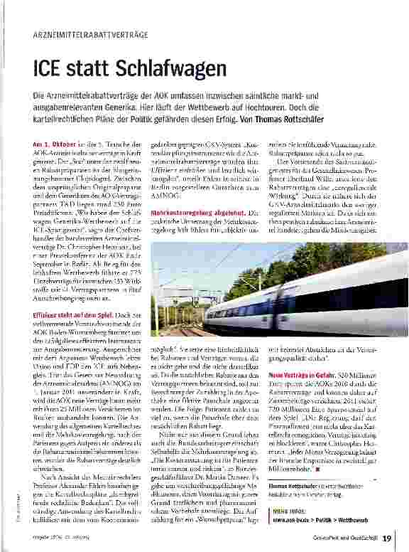 Vorschauseite 1: ICE statt Schlafwagen
