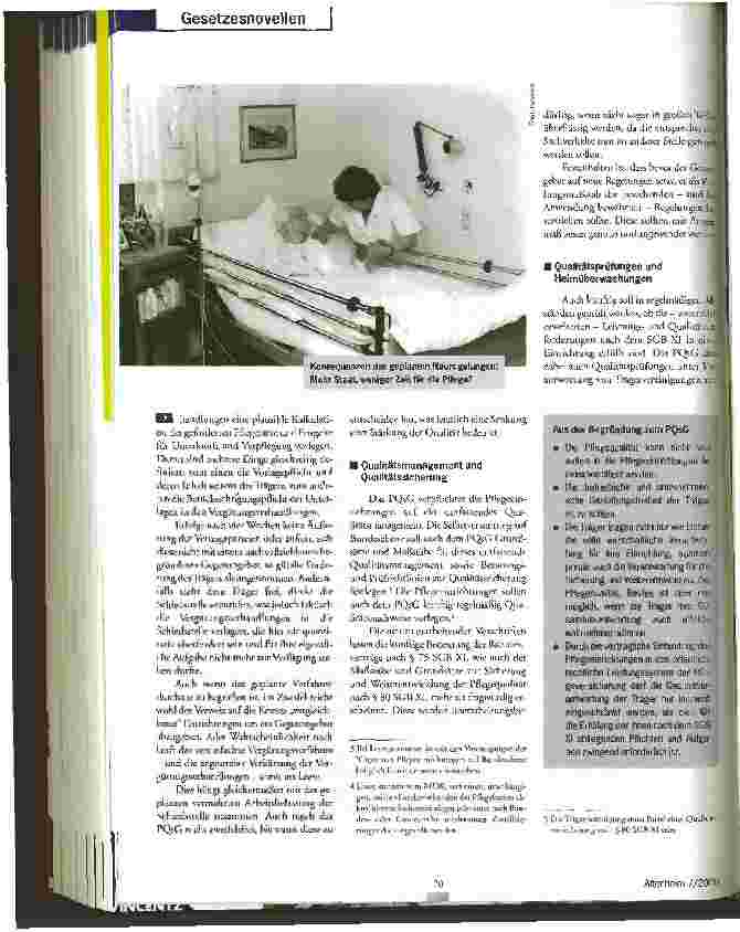 Vorschauseite 3: Der Gesetzgeber und die Qualität Die Referentenentwürfe zum Pflege-Qualitätssicherungsgesetz und zum Heimbewohnerschutzgesetz