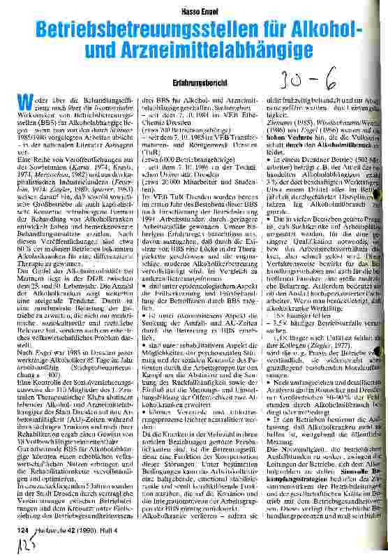 Vorschauseite 1: Betriebsbetreuungsstellen für Alkoholund Arzneimittelabhängige