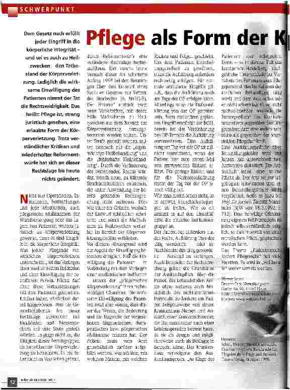 Vorschauseite 1: Pflege als Form der Körperverletzung