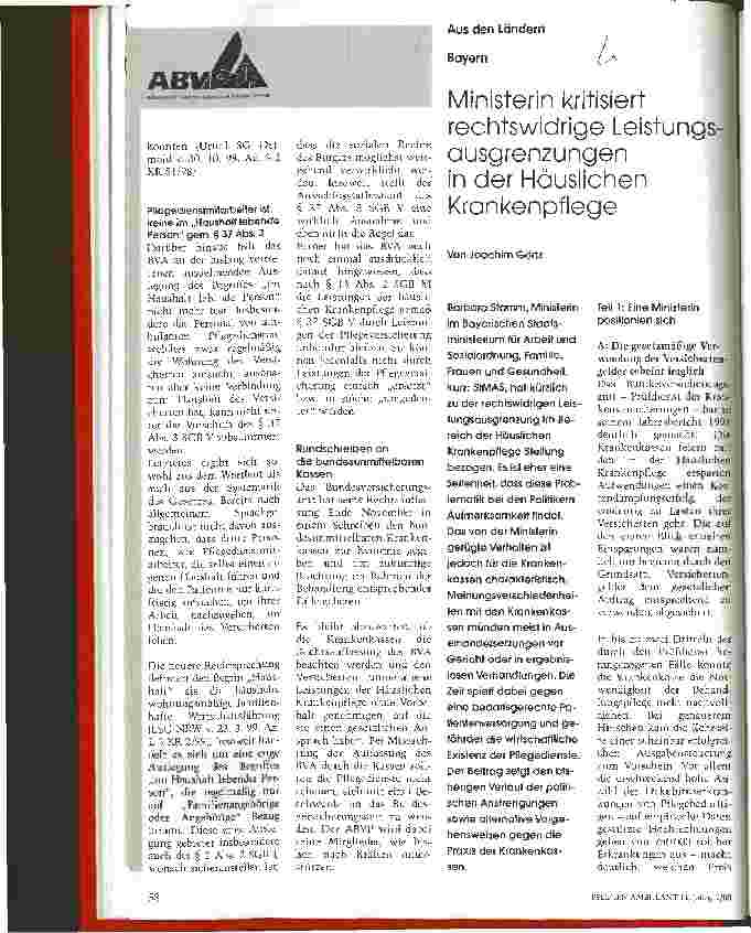 Vorschauseite 2: Stellungnahme des Bundesversicherungsamtes zur einfachen Behandlungspflege